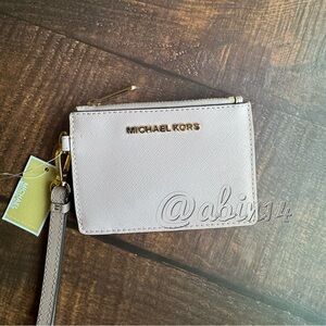 NWT Michael Kors Jet Set Travel Leather Coin Purse Card Case Wristlet